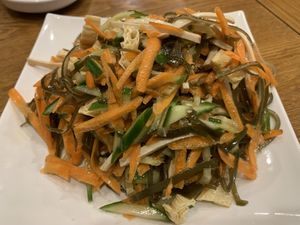 Seaweed tofu cucumber carrot salad - so refreshing!  at Sydney Dumpling King in Burwood