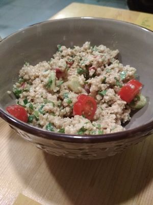 Insanely delicious couscous salad at The Plant Kingdom in Paleo Faliro