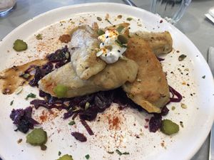 Potato and mushroom pierogi - yum!!! at Coffee Room in Canberra
