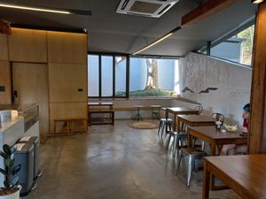 New location - inside at Basecamp Coffee House in Chiang Mai