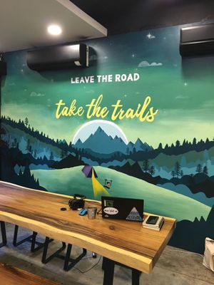 Inside the cafe at Basecamp Coffee House in Chiang Mai