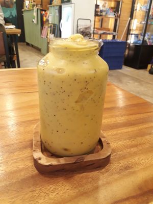 Mango and passion fruit smoothie at Basecamp Coffee House in Chiang Mai
