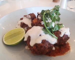Mexican Street Corn and Coriander Fritters at Vans  in Cottesloe