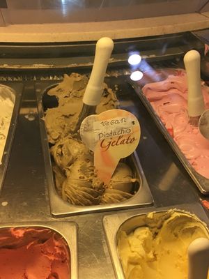 Vegan pistachio gelato!! at Gelatissimo in Palm Beach