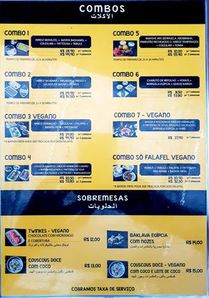 Cardápio 1 at So Falafel in Porto Alegre