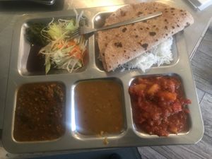 3 veg Thali  at Chapati Cafe in Manchester
