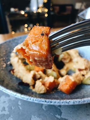 Hummus with pumpkin and potato at Craft Cafe in Kyiv