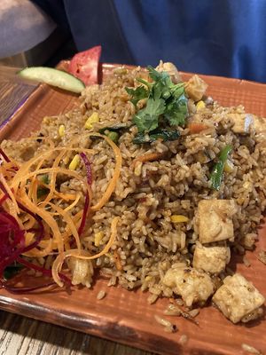Basil, fried rice with tofu at Thai Jasmine in Lima