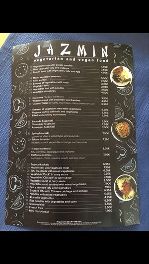 Current Menu  at Jazmin in Tenerife
