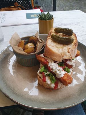 tufo sandwich at Green Library in Plovdiv