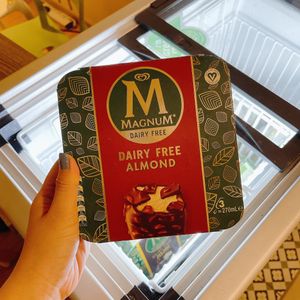 Dairy free magnum available in the shop at Genesis 创世界素食馆 in Central Singapore
