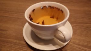Burdock Tea at Genesis 创世界素食馆 in Central Singapore