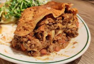 Loads of filling in Lasagne at Genesis 创世界素食馆 in Central Singapore