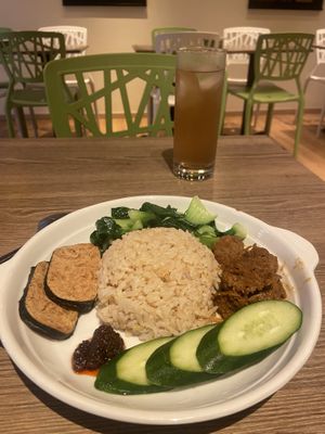 Nasi lemak  at Genesis 创世界素食馆 in Central Singapore