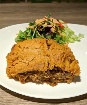 The lasagne - so delicious! at Genesis 创世界素食馆 in Central Singapore