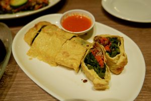 Veggie wrapped in bean curd at Genesis 创世界素食馆 in Central Singapore