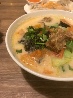 Fishhead soup  at Genesis 创世界素食馆 in Central Singapore