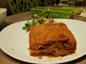 lasagna - noodle texture and taste so on point! at Genesis 创世界素食馆 in Central Singapore