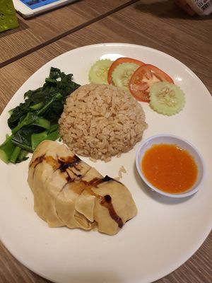 Chicken rice at Genesis 创世界素食馆 in Central Singapore