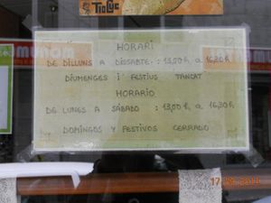 opening hours at L'Indret in Alicante