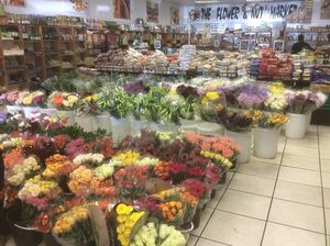 An overview from the front of the shop. Loads of lovely vegan goodies to buy here. Shelves are packed with grains, legumes etc  at The Flower & Nut Market in Johannesburg