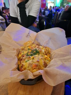 Überbackene Pommes (fleischhaltig) at Künstlerhaus in Kempten