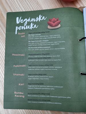 Vegánska ponuka jedál  at Edo-Kin - OC Bory Mall in Bratislava
