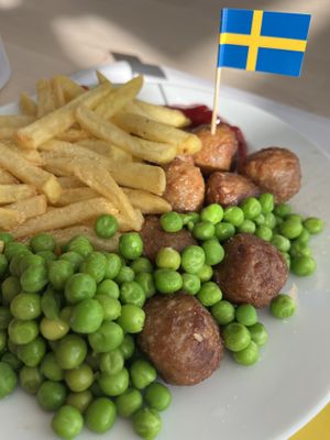 plantbased version of the meatless balls menu  at IKEA in Bratislava