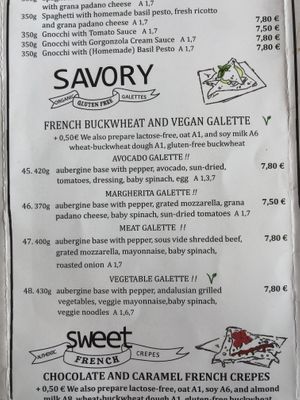 Menu   at Pestre in Bratislava