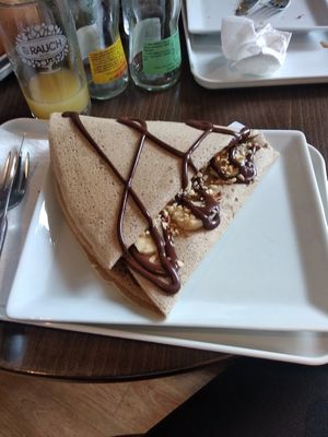 Banana chocolate pancakes at Pestre in Bratislava