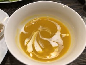 Set menu: Pumpkin soup  at Hun Hau 恆好咖啡藝文 in Hengchun