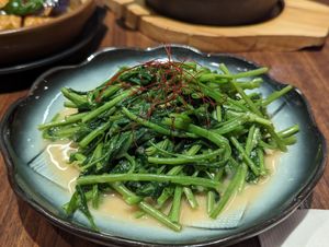 Water spinach with miso #Veganuary at DeliSoys - Shàng Shàn Dòu Jiā 上善豆家 in Taipei