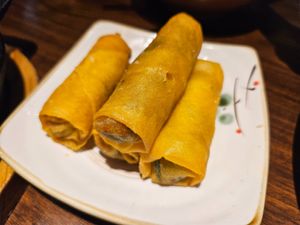 Fried spring rolls, 3 pieces (we ordered a set menu for four, so we got four), NT$ 138 at DeliSoys - Shàng Shàn Dòu Jiā 上善豆家 in Taipei