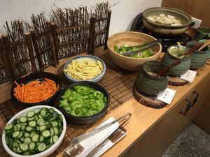 Salad bar: salad and tofu spread at DeliSoys - Shàng Shàn Dòu Jiā 上善豆家 in Taipei