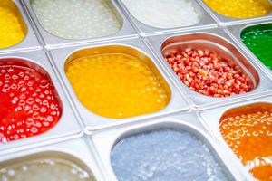 The ingredients you can put in your bubble teas, fruits juices and smoothies... so surprising and tasty !! at BWAMOA in Toulouse