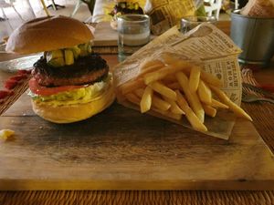 Vegan burger at La Terrasse  in Villefranche-sur-mer