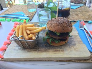Vegan burger at La Terrasse  in Villefranche-sur-mer