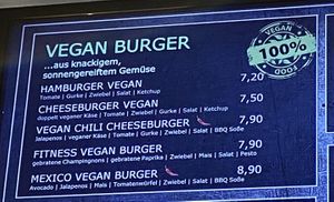 Vegan burger options  at Burgermeister Cafe Gino in Tubingen