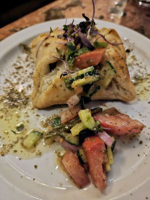 Fatayer / Spinach Hand Pie (Dine Downtown '24 vegan option) #Veganuary at Kasbah Lounge in Sacramento