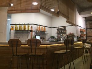 The bar (which has extensive wine collection)  at Beet Vegetariano in Torrevieja