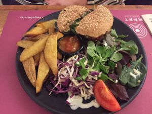 The veggie burger  at Beet Vegetariano in Torrevieja
