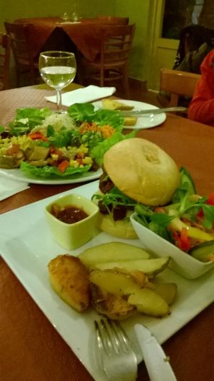 Waikiki burger & Salad Platter at Beet Vegetariano in Torrevieja