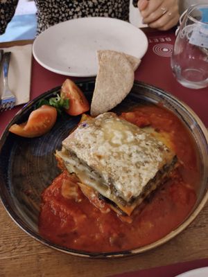 Moussaka de berenjena y calabacín at Beet Vegetariano in Torrevieja