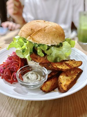 Muhammara  burger  at Ooh Cha Cha - Banqiao in Taipei