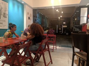 Sitting area at Cafe Lumiere in Recife