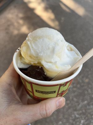Chocolate & Salted Coconut and Mango  at Gelato Messina in South Brisbane