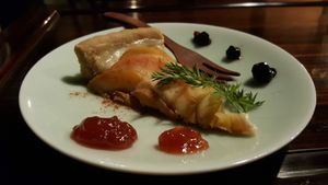 House made preserves compliment apple pie at Itadakizen in Kyoto