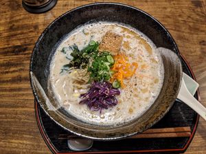 Soy milk ramen at Itadakizen in Kyoto