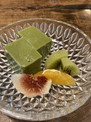 Sweet potato matcha cakes  at Itadakizen in Kyoto