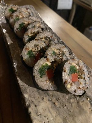 Vegan sushi rolls   at Itadakizen in Kyoto